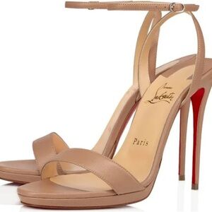 ◼️Christian Louboutin Queen 120 Nappa heels color Tan size 37.5